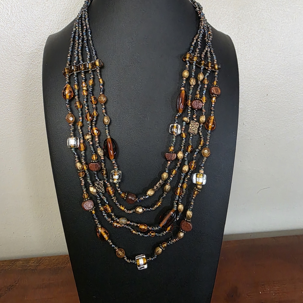 Elegant Multi-Strand Beaded Necklace